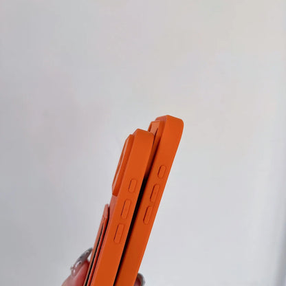 Orange Leather Wallet Case for iPhone 7-17 Air Pro Max Mini XR XS Card Holder