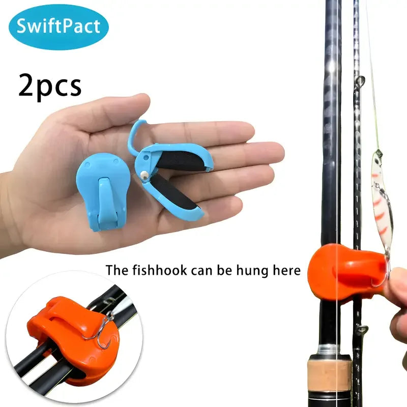 2pcs Fishing Rod Clip Quick-Attach Holder Anti-Slip Tackle Organizer