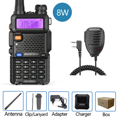 Baofeng Walkie Talkie UV 5R 5W 8W Dual Band Ham Two Way Radio Vhf Uhf FM Radio Handheld Transceiver Hunting Long Range-EXPROTAS