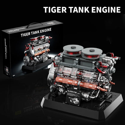 1200+pcs Tiger Tank Engine Simulation Building Blocks Technical DIY Model Toy Gift