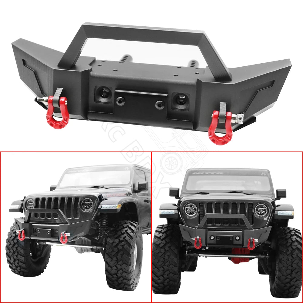 1/10 RC Crawler Metal Front & Rear Bumper Set w/ LED for Axial SCX10 III - EXPROTAS