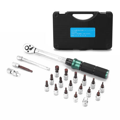 1/4'' Drive 2-24N.m Precise Double Scale Torque Wrench Set MTB Bike Socket Spanner Bicycle Motorcycle Ratchet Repair Toolbox Kit-EXPROTAS
