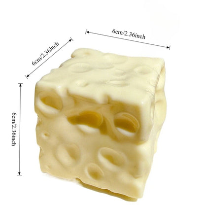 Taba Cheese Cube Stress Ball Squishy Fidget Toy for Kids Sensory Relief