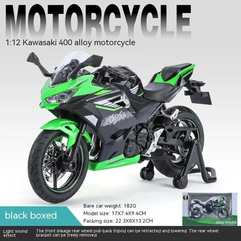 1:12 Kawasaki Motorcycle Die-cast Model - Sound & Light Effects - Authentic Details - Fun for Kids & Motorcycle Lovers-EXPROTAS