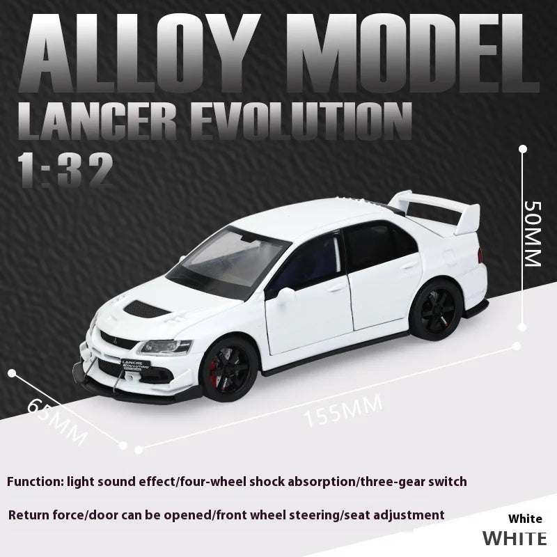 1:32 Mitsubishi Lancer Evolution Diecast Car Model Sound Light Metal Alloy