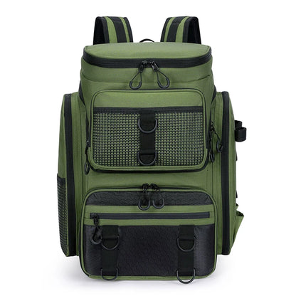 50L Fishing Bag with Rod Holders Chest Bag Fish Tackle Lure Organizer Storage Backpack Outdoor Camping Hiking Large Bagpack-EXPROTAS
