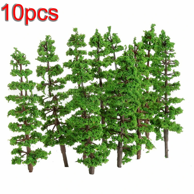 10 Model Trees Pine Scenery for Train Railway Layout Wargame Diorama