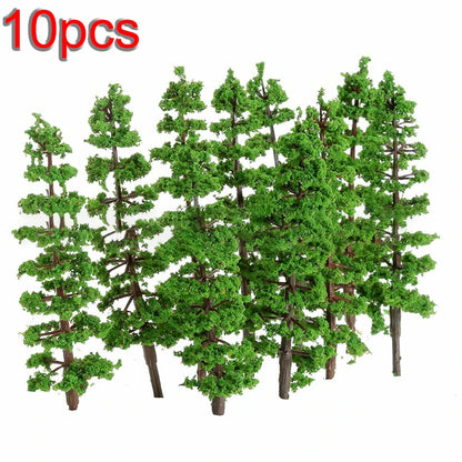 10 Model Trees Pine Scenery for Train Railway Layout Wargame Diorama