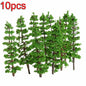 10 Model Trees Pine Scenery for Train Railway Layout Wargame Diorama
