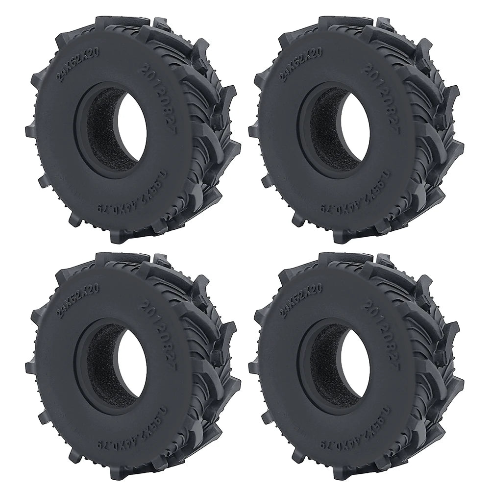 YEAHRUN 4Pcs 1.0inch Soft Rubber Wheel Tires 50/54/58/62/64/65mm for TRX-4M 1/18 Axial SCX24 1/24 RC Crawler Car Upgrade Parts-EXPROTAS