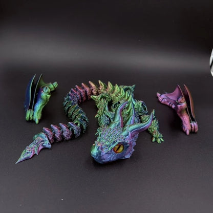 3D Printed Wyvern Dragon Model Articulated Desktop Ornament Collectible