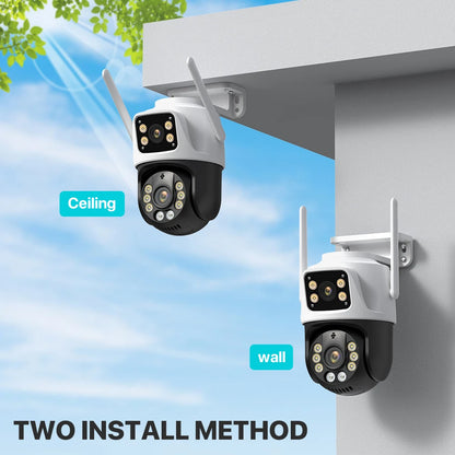 Three Lens PTZ IP Camera Outdoor 6K HD Three Screen WiFi Security Camera Auto Tracking 4K Dual Len Wirelss CCTV Camera iCsee-EXPROTAS