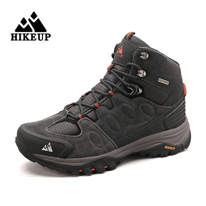 HIKEUP High-Top Men Hiking Boot Winter Outdoor Shoes Lace-Up Non-slip Sports Casual Trekking Boots Man Suede Warm Shoes-EXPROTAS