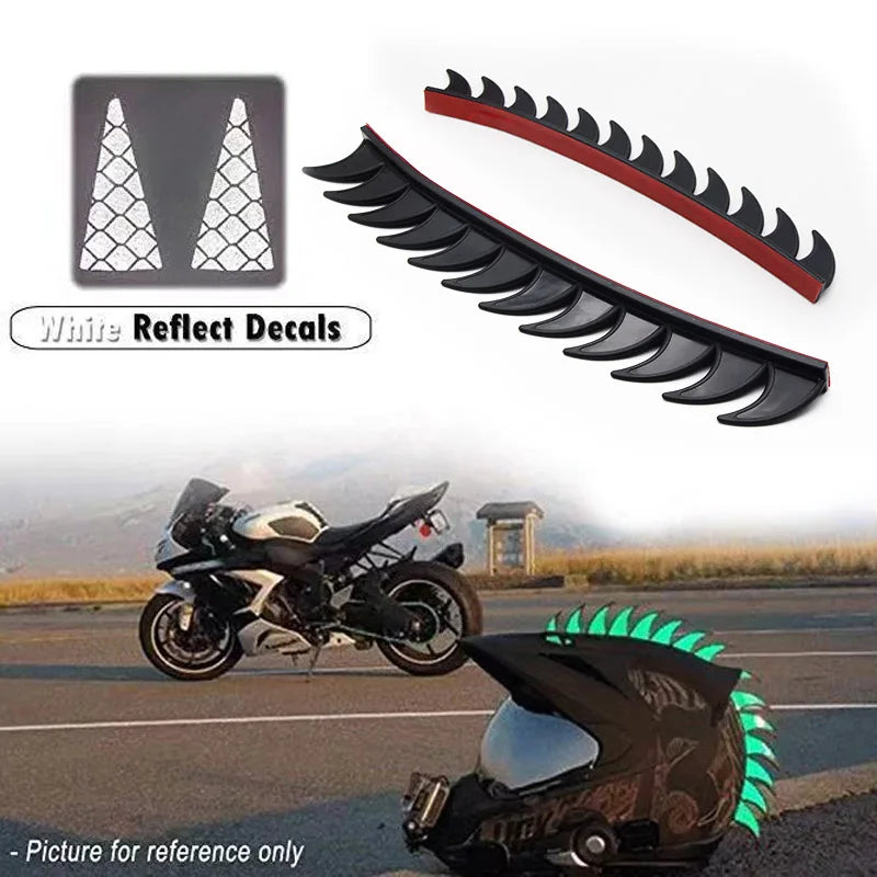 Rubber Dirt Biker Motorcycle Helmet with Mohawk Spikes - 5 Colours