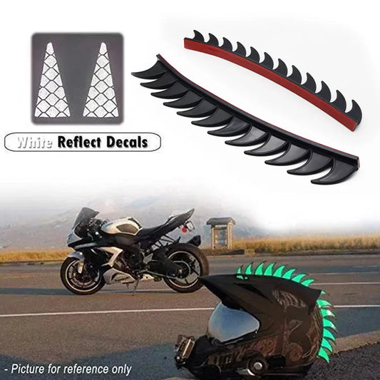 Rubber Dirt Biker Motorcycle Helmet with Mohawk Spikes - 5 Colours
