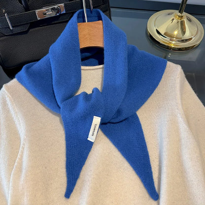 Korean Triangle Scarf Women Wool Knitted Triangular Headscarf Warm Shawl
