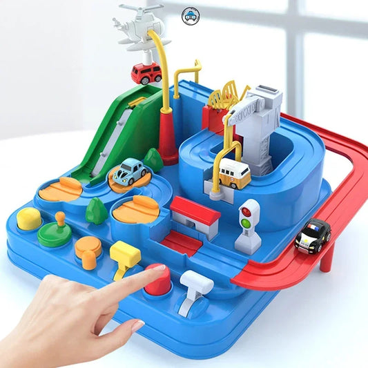 Racing Rail Car Model Educational Toys Children Track Adventure Game Brain Mechanical Interactive Train Animals Space Rocket Toy-EXPROTAS