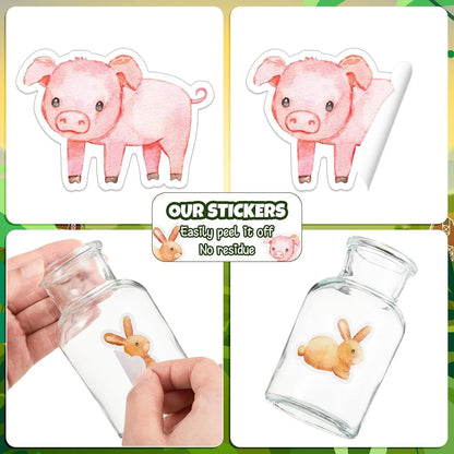 100-500pcs Cartoon Farm Zoo Animals Stickers Decoration DIY Reward Scrapbook