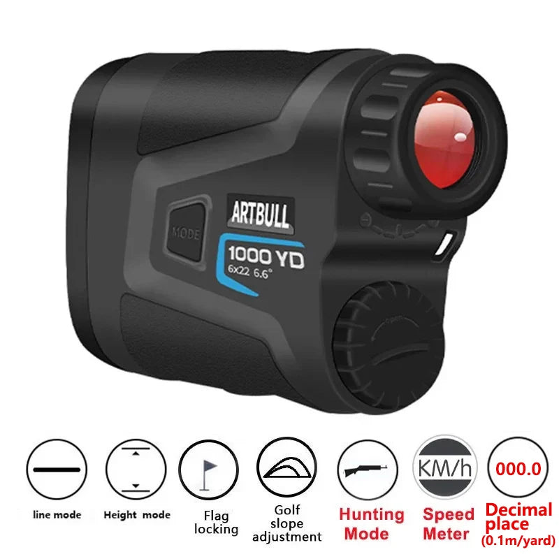 ARTBULL Golf Laser Rangefinder 1000M 650M Telescope with Flag-Lock Slope Pin Distance Meter for Hunting Monocular-EXPROTAS