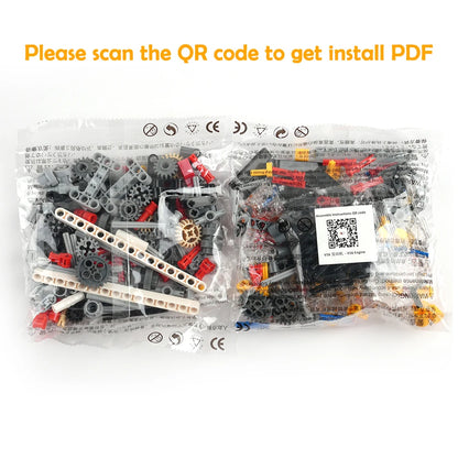 Motor AA Battery V16 Engine Gearbox MOC Technical Model DIY Electric Toy