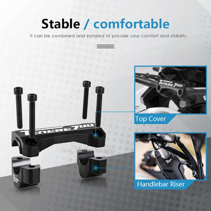 For Yamaha Tenere 700 CNC Handlebar Riser Top Clamp Cover 2019+