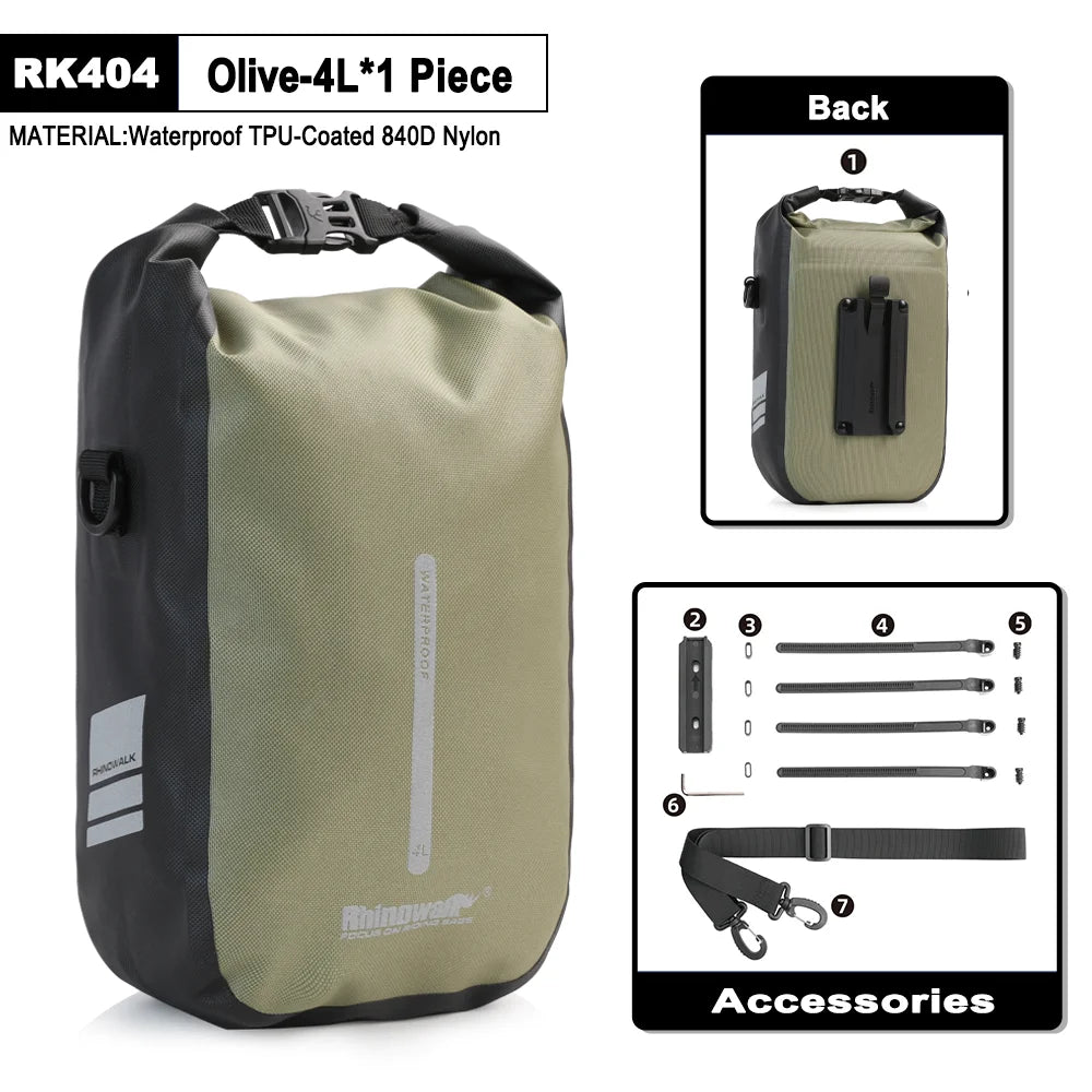 Rhinowalk Waterproof Bike Front Fork Bag Quick Release 4-6L Shoulder Storage Bag