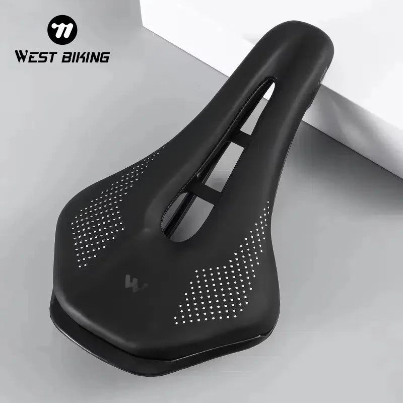 Road Bike Seat Saddle Hollow Cushion MTB Bicycle Black West Biking