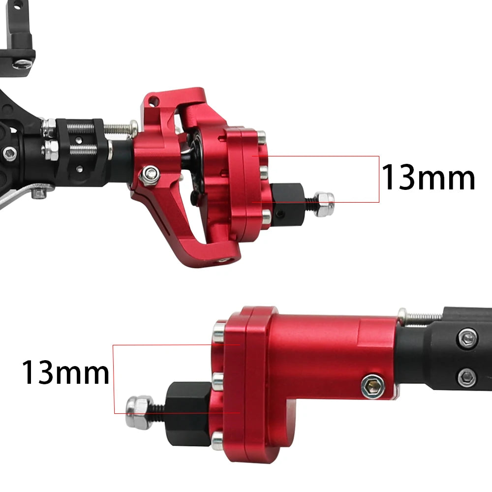 Front & Rear Portal Axle CNC Aluminum Alloy for 1/10 RC Crawler SCX10 II 90046 90047 - EXPROTAS