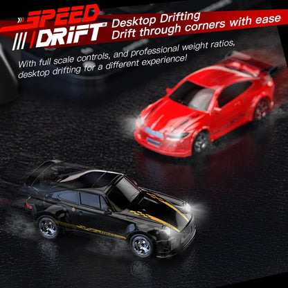 RC Drift Car 1:64 Remote Control Racing Toy 4WD LED Lights