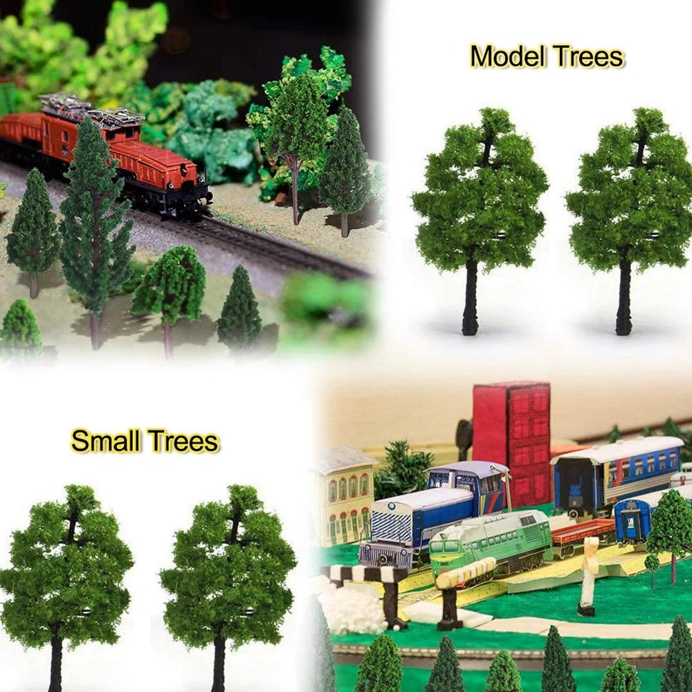 10Pcs Trees Train HO Scale Model Scenery Layout for Railroad Diorama