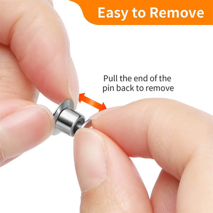 10/30/50pcs Locking Pin Backs Metal Badge Fasteners for Brooch Jewelry Making