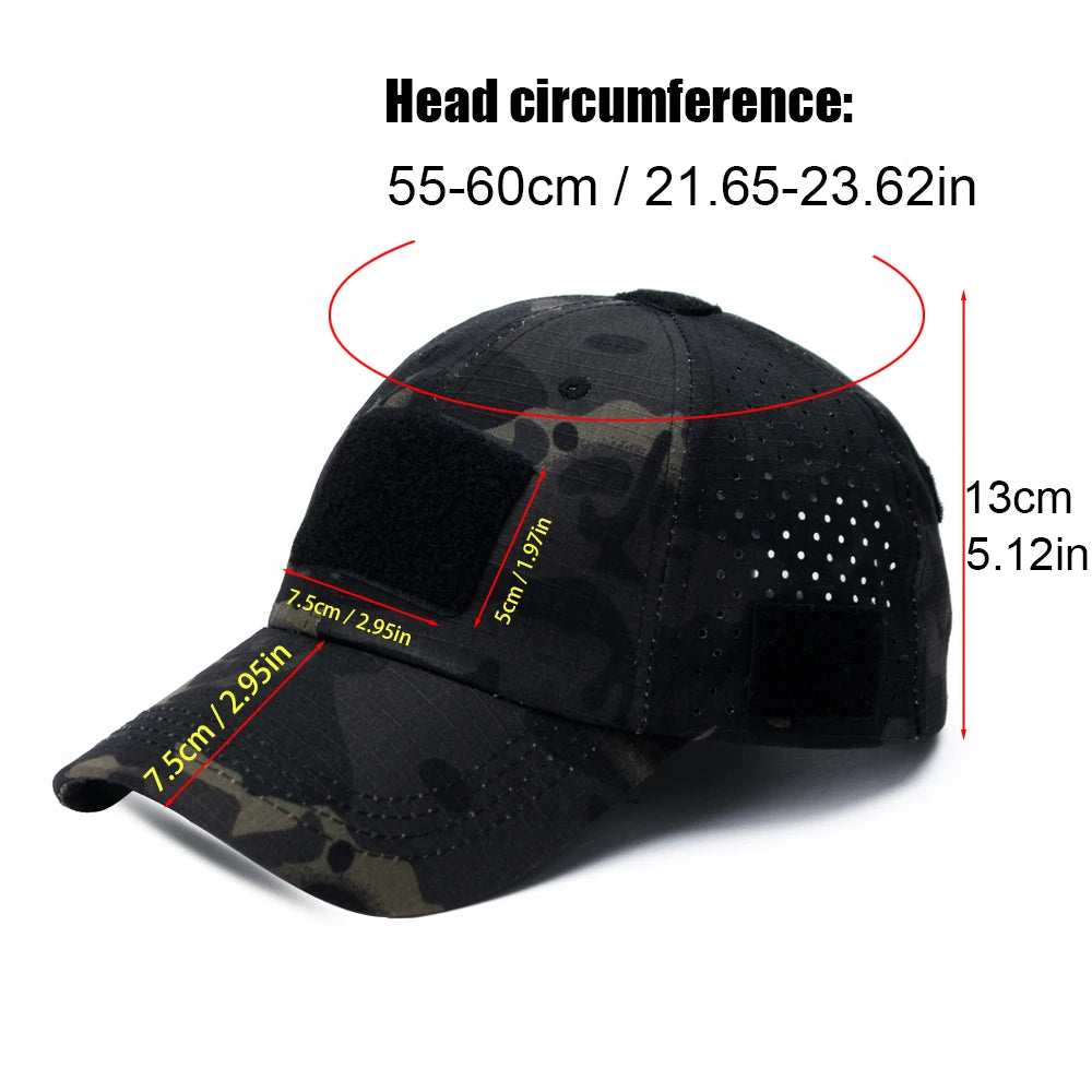 2Pcs Camouflage Baseball Cap Breathable Sun Hat Outdoor Hunting Fishing