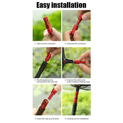 Net Head Adapter Anti-Rotation Screw for Fish Landing Nets Aluminum Alloy