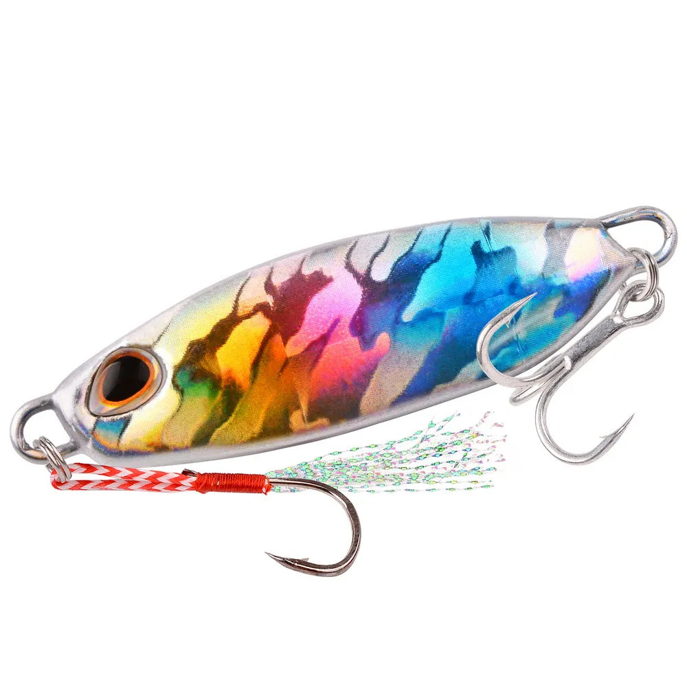 5pcs Slow Cast Metal Jig Fishing Lure Jigging Spoon 10G-50G with Hook Drag Cast Jigging Set Fishing Lure Artificial Bait Tackle