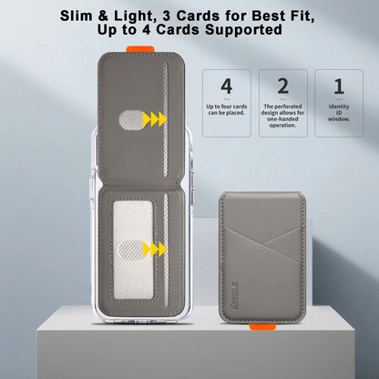 Magnetic Phone Card Holder Wallet PU Leather RFID Wireless Charging Case
