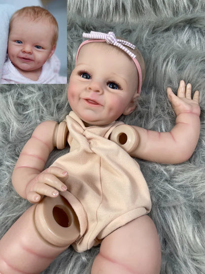 21" Reborn Doll Kit Shaya Painted 3D Skin Veins with Blue Eyes & Cloth Body