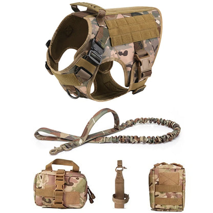 Tactical Military Vest Dog Harness & Leash Set for German Shepherds All Breeds