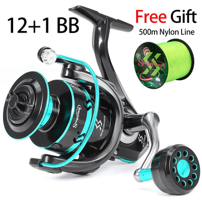 Spinning Fishing Reel Sougayilang 2000-7000 12+1BB 16kg Drag with Line