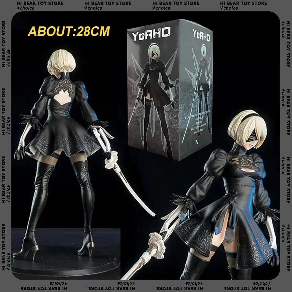 Yorha Figure NieR Automata 2B No.2 Tpye B Anime Figures Deluxe 28cm  Pvc Model Action Figurine Collection Decoration Toys Gifts-EXPROTAS