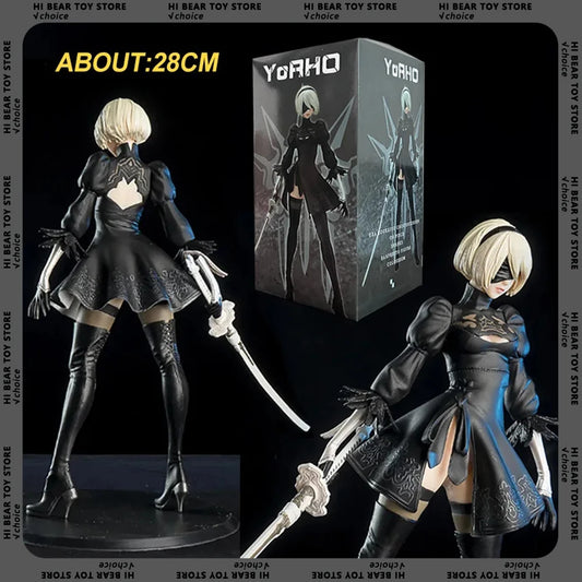 Yorha Figure NieR Automata 2B No.2 Tpye B Anime Figures Deluxe 28cm  Pvc Model Action Figurine Collection Decoration Toys Gifts-EXPROTAS