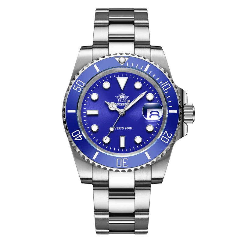 Addiesdive Stainless Steel Watch Men Luxury Quartz Waterproof Business Leisure