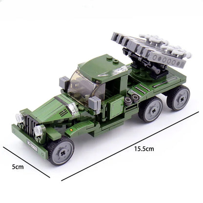 WW2 German Opel Truck with Anti-Aircraft Gun Building Blocks Military Soldiers Toy Gift