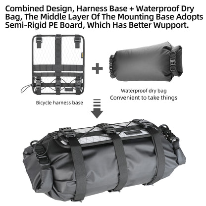 Rhinowalk Bicycle Handlebar Bag 8–13L Waterproof Front Dry Bag Set for MTB Road Gravel Bike