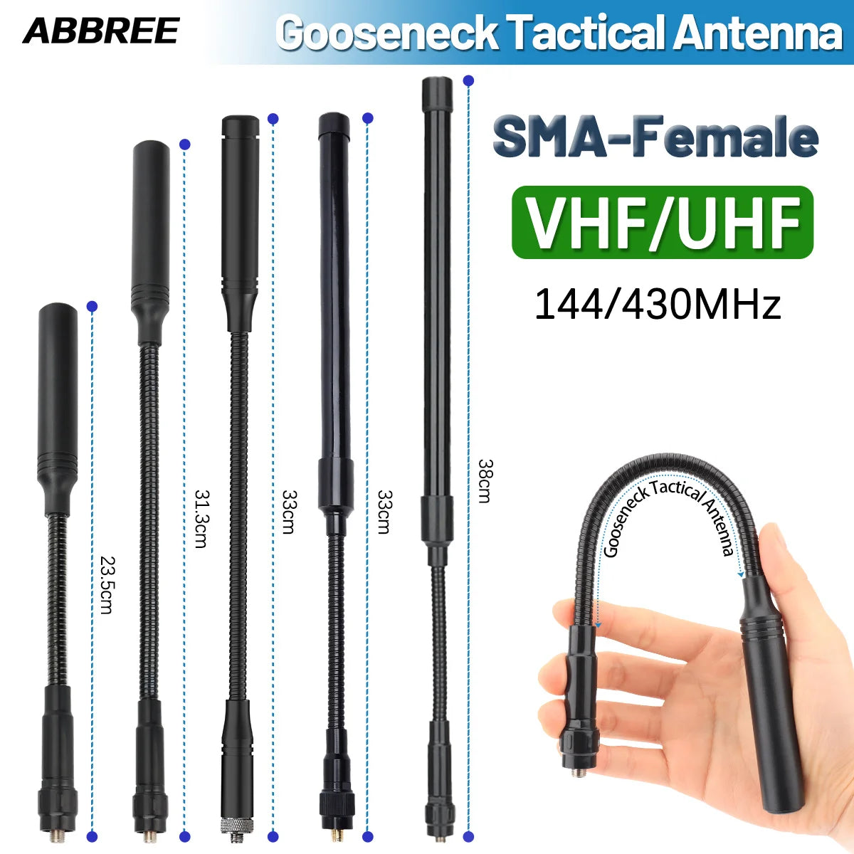 Tactical Antenna SMA-Female for Baofeng UV-5R VHF UHF Dual Band Foldable