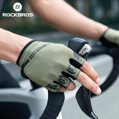 ROCKBROS Cycling Gloves Half-Finger Shockproof Breathable High-Elastic Summer Bike Gloves