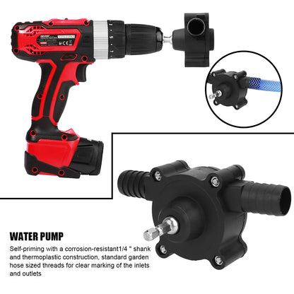 Electric Drill Pump Portable Self Priming Oil Water Transfer 20-30L/min