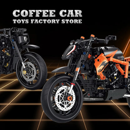 1:8 High-Tech Motorbike Building Blocks MOC Speed Racing Motorcycle Model Toy Gift