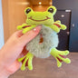 1pcs Hair Band Plush Frog Scrunchie Cute Green Girl Ponytail Hair Accessories