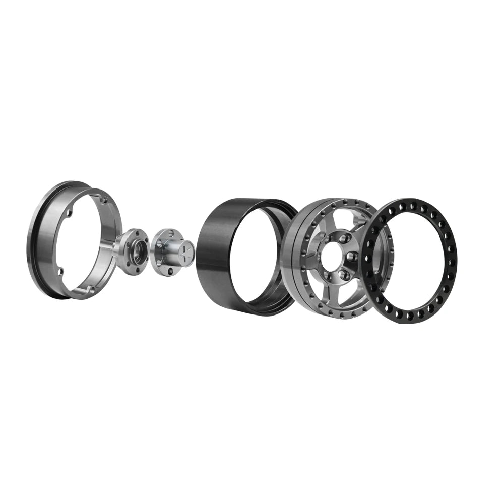 1/10 RC Crawler Metal Wheel Center Dust Caps 6-Hole for 1.9" & 2.2" Wheels - EXPROTAS