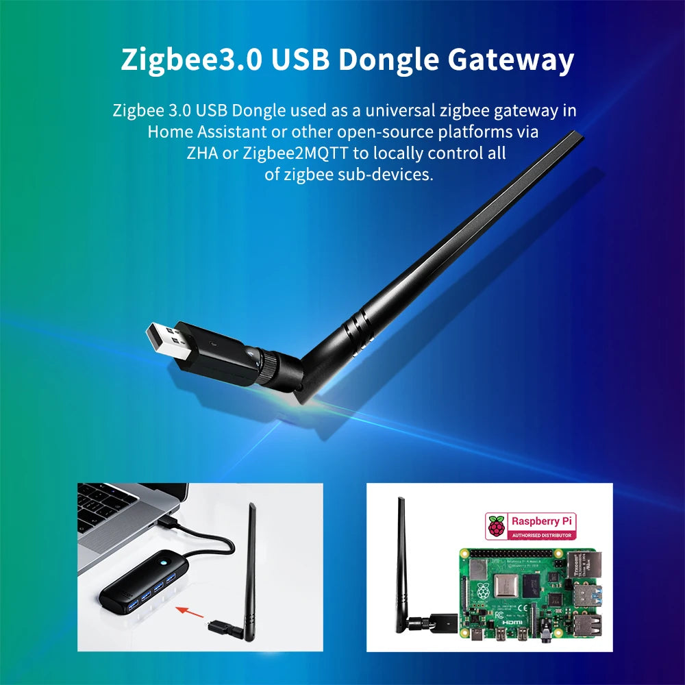 ZigBee USB Dongle Gateway Smart Home Hub for Home Assistant Zigbee2MQTT